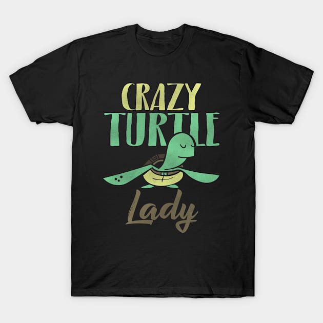 Crazy Turtle Lady Tortoise T-Shirt by funkyteesfunny